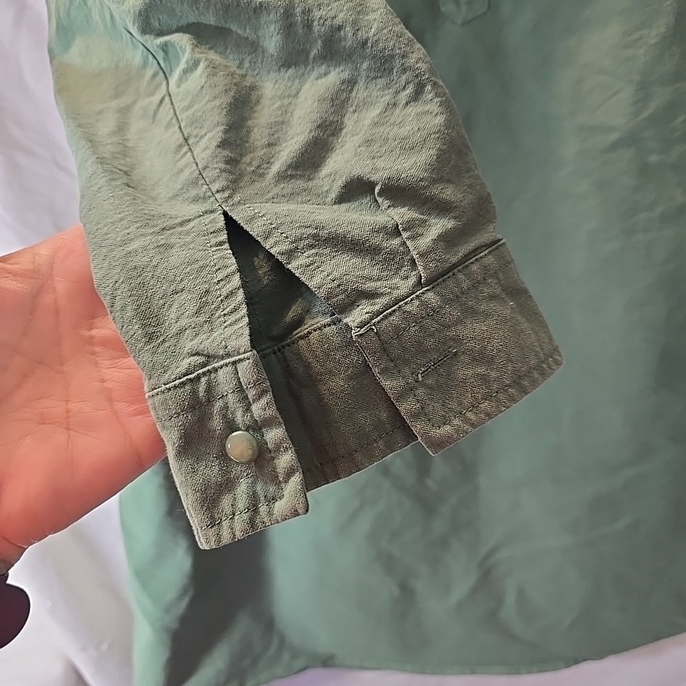 Tuckernuck Pomander Place Polly Shirt Dress Green Boxy Long Sleeve Buttons Sz M - Picture 4 of 15